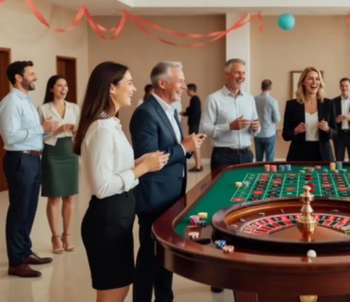 Kolorowy stół ruletkowy podczas eventu ADSIGHT LTD